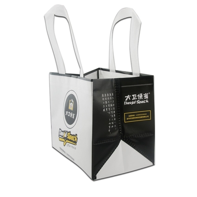 Large Reusable Handle Grocery Tote Custom Non Woven Shopping Bag for Household Products