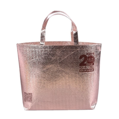 Portable Lamination Non-Woven Packaging Bag for Grocery and Rose Gold Eco PP Material
