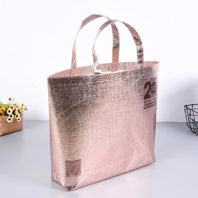 Portable Lamination Non-Woven Packaging Bag for Grocery and Rose Gold Eco PP Material