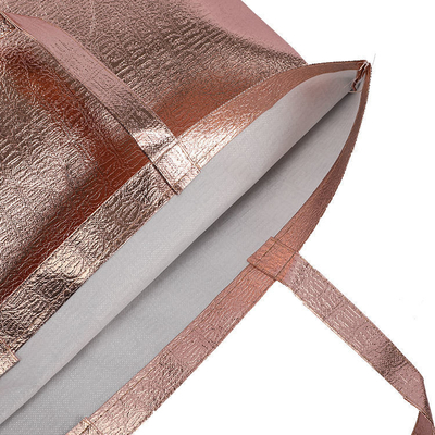 Portable Lamination Non-Woven Packaging Bag for Grocery and Rose Gold Eco PP Material