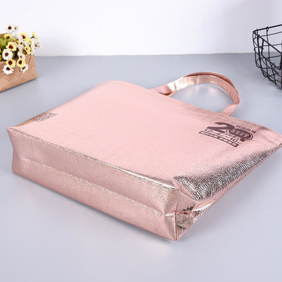 Portable Lamination Non-Woven Packaging Bag for Grocery and Rose Gold Eco PP Material