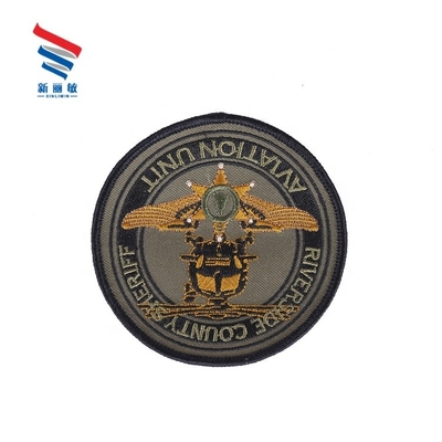 Custom iron on twill heat cut eye embroidery patch for garment accessory