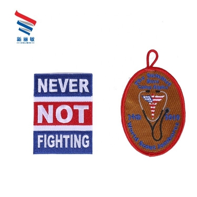 Custom iron on twill heat cut eye embroidery patch for garment accessory