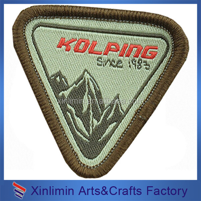 Button On Style Custom Design Iron On Woven Patches for Soccer Team Club Personalized