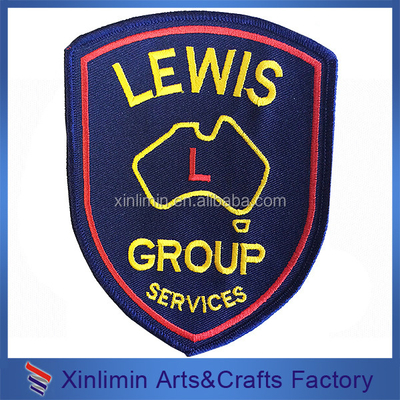 Button On Style Custom Design Iron On Woven Patches for Soccer Team Club Personalized