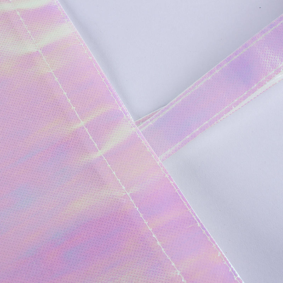 Exhibition Custom Logo Pink Holographic Non Woven Iridescent Tote Bag for Wedding Gift
