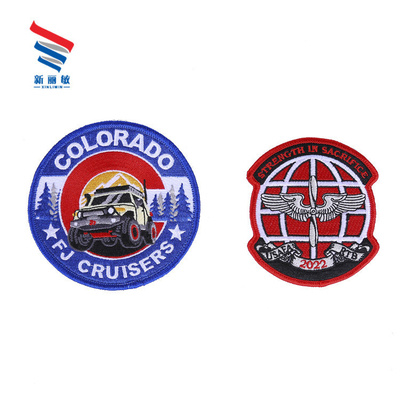 Customized Logo Golf Embroidered Woven Patches at Direct with Canvas Fabric