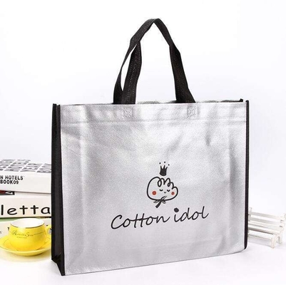 Non-Woven Fabric Bag Custom LOGO Printing Laser Metal Film Tote Bag for Scarves Shawls