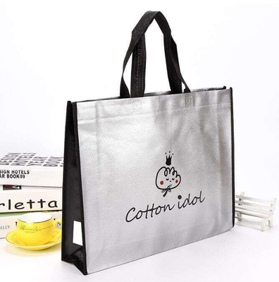 Non-Woven Fabric Bag Custom LOGO Printing Laser Metal Film Tote Bag for Scarves Shawls
