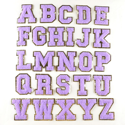 8 cm Chenille Letter Patches Alphabet Set For Clothing Custom Iron On Embroidery Towel