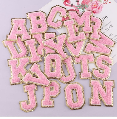 8 cm Chenille Letter Patches Alphabet Set For Clothing Custom Iron On Embroidery Towel