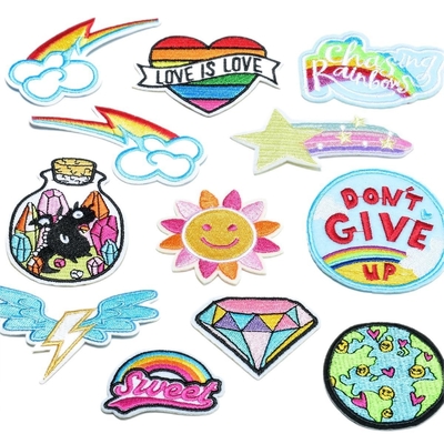 Custom Iron On Embroidery Patches Chenille Embroidered Patches 3D Fabric Type Canvas