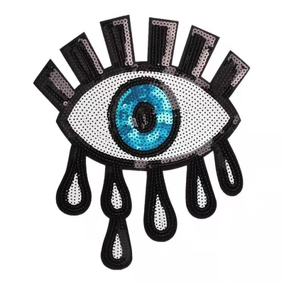 Twill Fabric Adhesive Applique Embroidery Patches for Clothing Large Size Evil Eyes