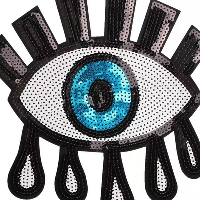 Twill Fabric Adhesive Applique Embroidery Patches for Clothing Large Size Evil Eyes