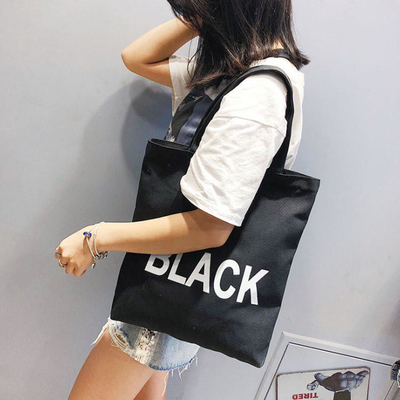 Eco Friendly Reusable Women Canvas Cotton Bag Custom Printed Organic Tote for Grocery