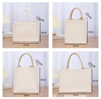 Bag Square Shape Laminated Waterproof Canvas Cotton Shopping Tote Beach Bag for Promotion