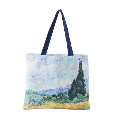Custom Logo Printed Recycled Reusable Sublimation Tote Bag for Business Shopping Grocery