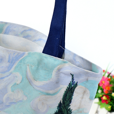 Custom Logo Printed Recycled Reusable Sublimation Tote Bag for Business Shopping Grocery