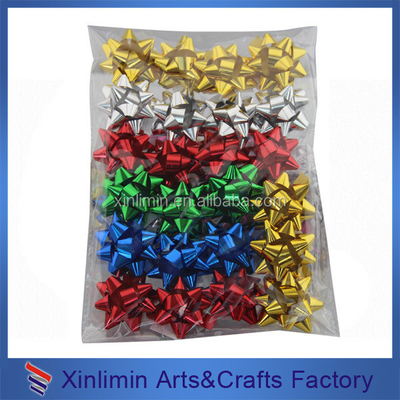 Metal Brushed Ribbon Christmas Gift Wrapping Plastic Bow for All Kinds of Gift Boxes