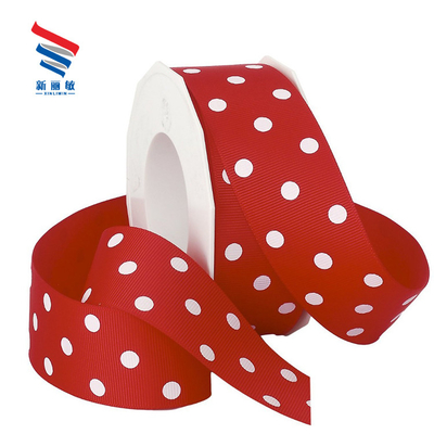 Customized Red Polyester Grosgrain Ribbon 1-1/2 Inch for Decorating and Gift-Wrapping