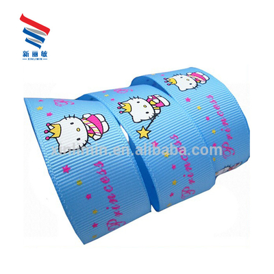 Girls Printed Cartoon Character Grosgrain Ribbon for Hair Tie Pattern Solid Color
