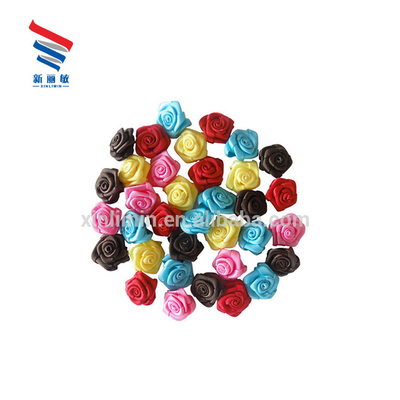 Single Face Style Colorful Satin Ribbon Roses Flower Bow Sustainable Wedding Decoration