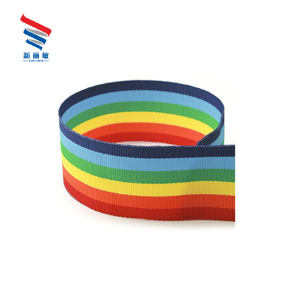 1-1/2&quot; Width Custom Printed Double Face Striped Elastic Grosgrain Ribbon by Roll