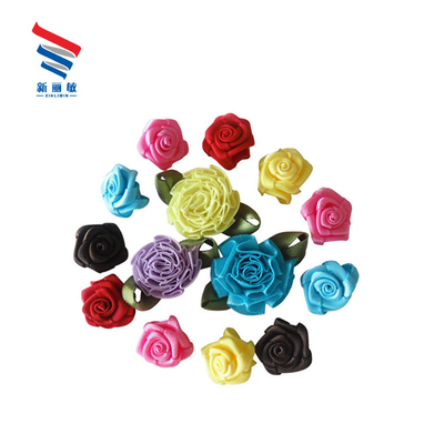 Colourful Pre-Made Stain Rose Flower Ribbon Small and Delicate Style as Your Needs