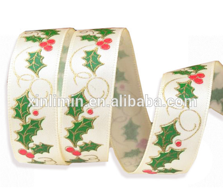 Solid Color Personalized Silk Screen Printed Logo Gift Packing Double Face Satin Ribbon
