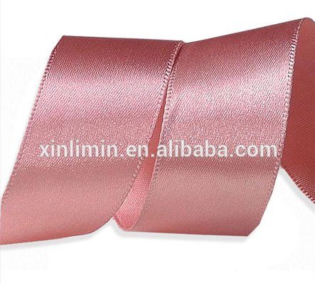 Solid Color Personalized Silk Screen Printed Logo Gift Packing Double Face Satin Ribbon