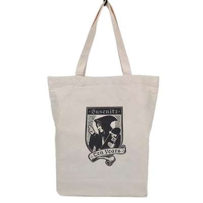 Custom Logo Shopping Tote Bags with High Capacity and 100% Cotton Canvas Beach Bags