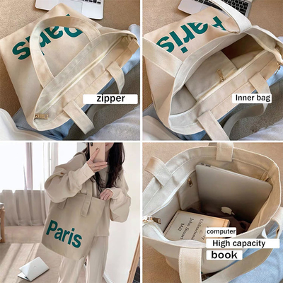 Single Shoulder Portable Cotton Tote Shopping Bag with OEM Service and Pantone Colors