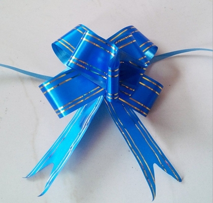 Colorful Ribbon Pull Car Bows with Iridescent Finish and Single Side Printing