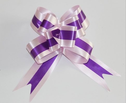 Colorful Ribbon Pull Car Bows with Iridescent Finish and Single Side Printing