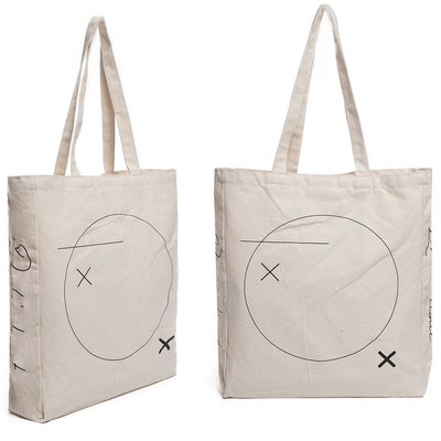 Shopping Reusable Cotton Tote Bag with Personalized Blank Canvas Design