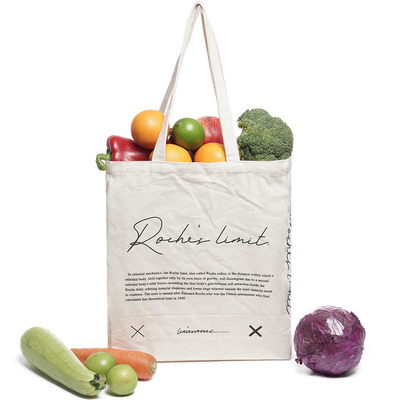Shopping Reusable Cotton Tote Bag with Personalized Blank Canvas Design