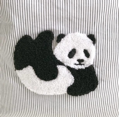 Custom Logo Love Animal 3D Towel Embroidered Cotton Tote Bag for Shopping Convenience