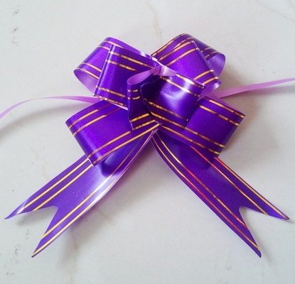 Chocolate Packaging Satin Ribbon Bow with Round of Transfer Printing and Single Side Style