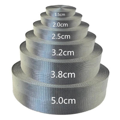 Custom Logo Woven Jacquard Strap Webbing in Black Color for 38mm Nylon Shoulder Strap