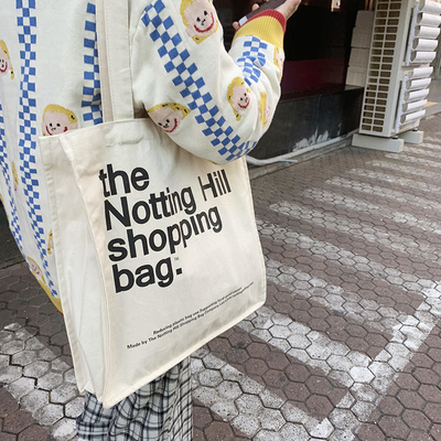 Custom Logo Printed Reusable Canvas Shopping Cotton Tote Bags with Interior Pocket