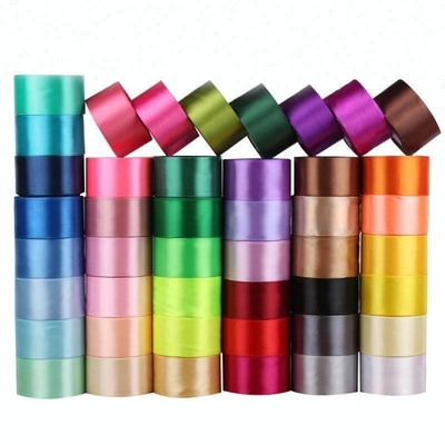 High Tenacity Customized Double Face 100% Polyester RPET Plain Silk Satin Ribbon Roll