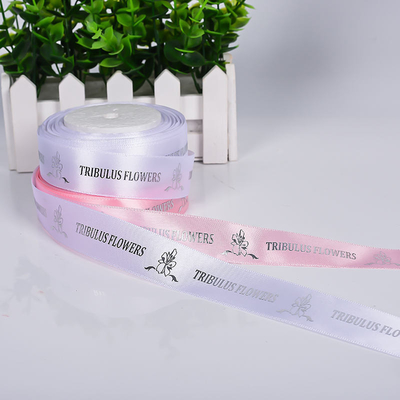 1 Inch Satin Ribbons Customized Colorful Logo Printing with Gold Foil Embellishment