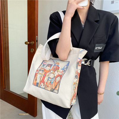 OEM Customized Heavy-duty Cotton Canvas Shopping Tote Bag with Customized Logo Design