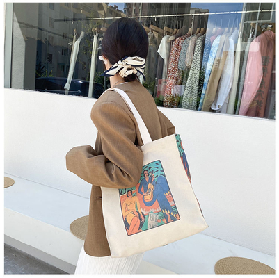 OEM Customized Heavy-duty Cotton Canvas Shopping Tote Bag with Customized Logo Design
