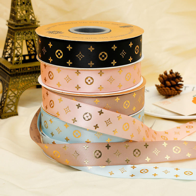 Solid Color Stain Box Gift Wrapping Packaging Flower Wedding Ribbon with Satin Fabric