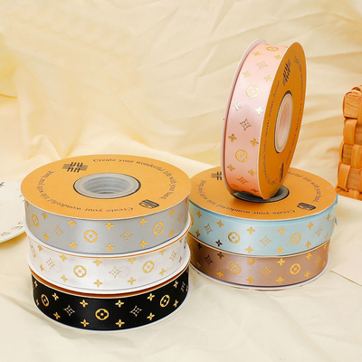 Solid Color Stain Box Gift Wrapping Packaging Flower Wedding Ribbon with Satin Fabric