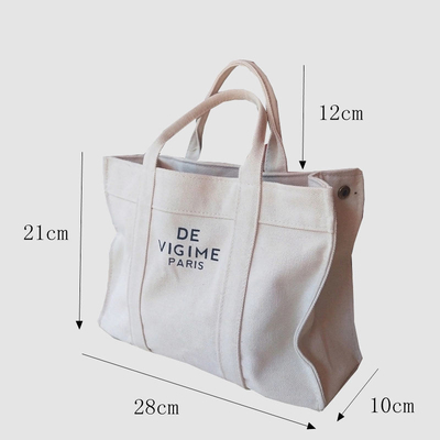 Thick Fabric Large Capacity Customizable Eco-Friendly Cotton Canvas Tote Shopping Bag