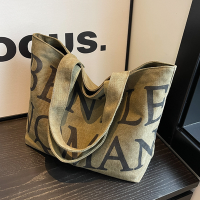 Cross-border Women's Underarm Tote Bag with Explosive Letter Print and Large Capacity