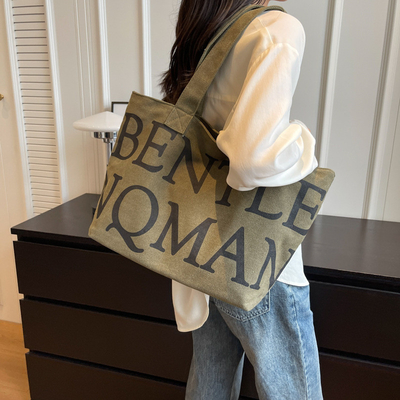 Cross-border Women's Underarm Tote Bag with Explosive Letter Print and Large Capacity