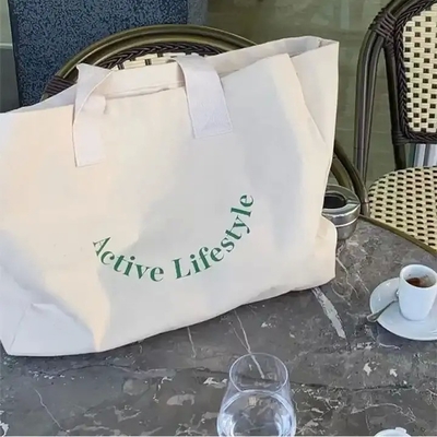 Customized Logo Eco Friendly Heavy-duty Oversize Large Grocery Cotton Canvas Tote Bag